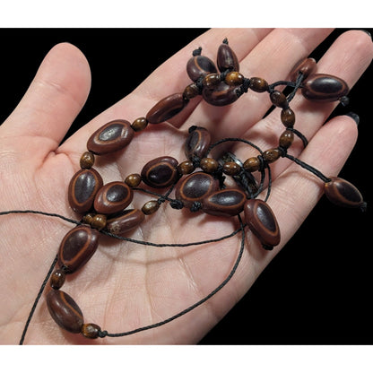 Bohemian Elephant Ear Seed Beaded Cascade Necklace