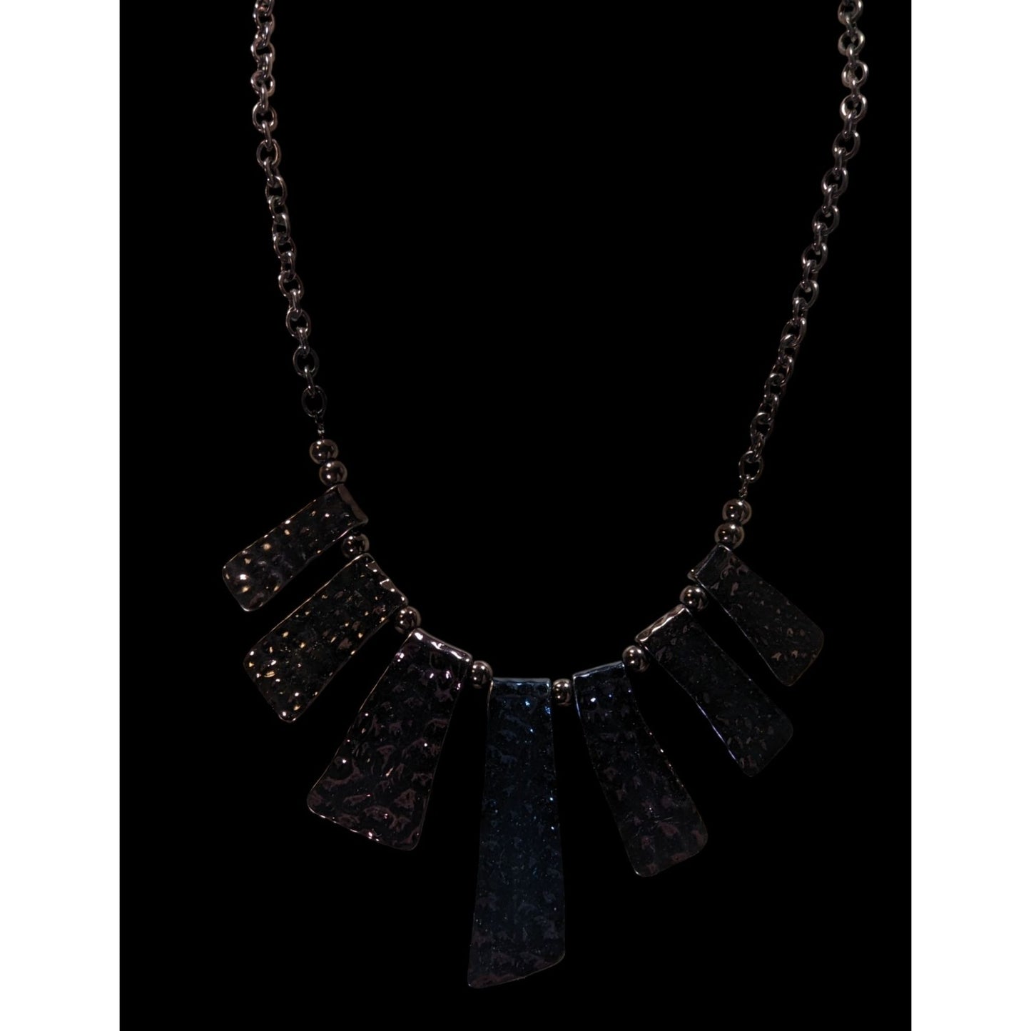 Brutalist Anodized Textured Cascade Bib Necklace
