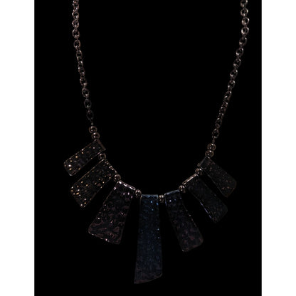 Brutalist Anodized Textured Cascade Bib Necklace