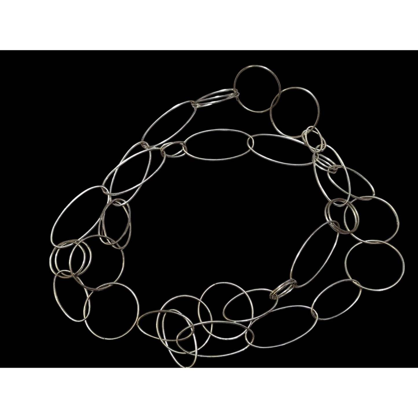 Silver Tone Open Link Chunky Chain Necklace