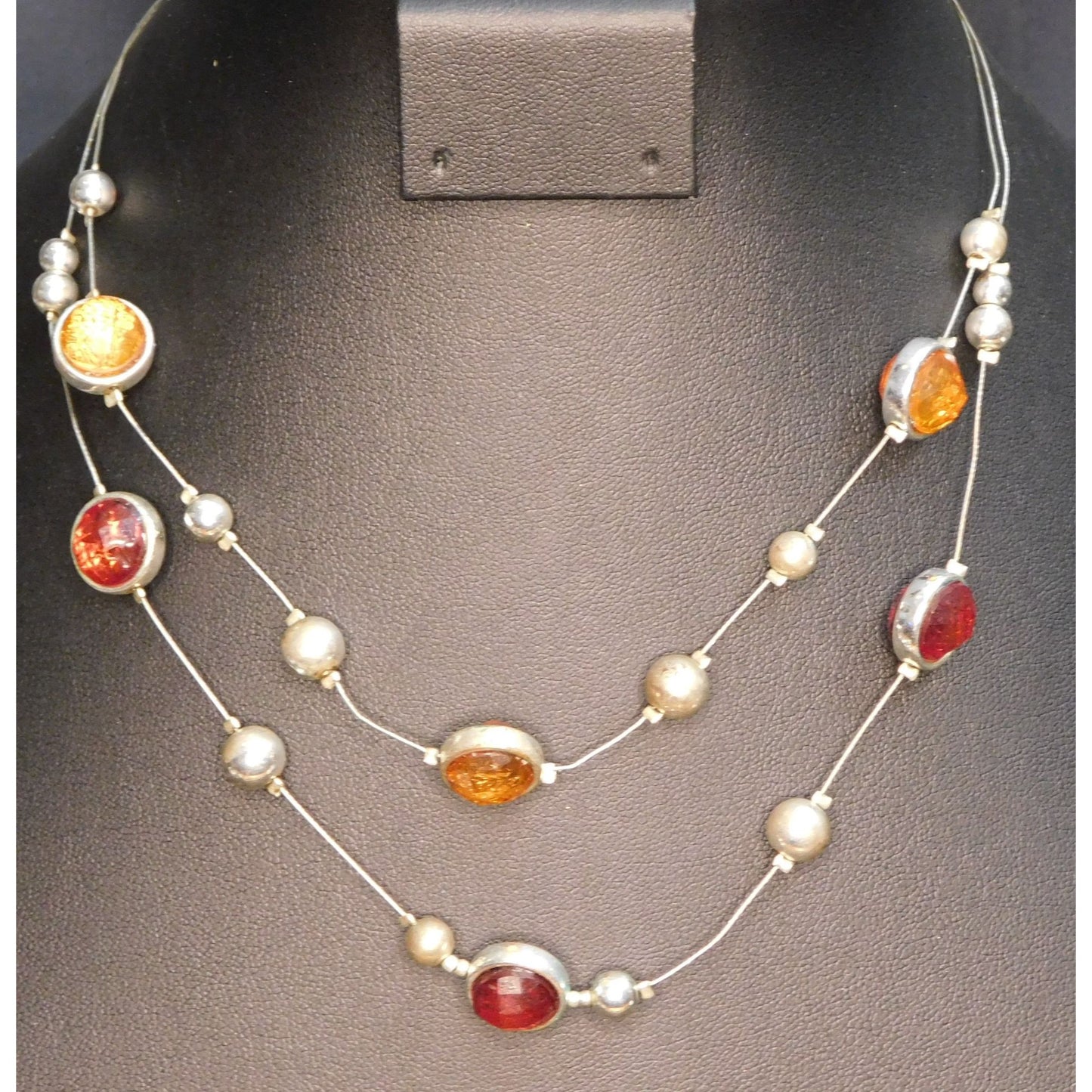 Fall Celestial Floating Gem LayeredNecklace