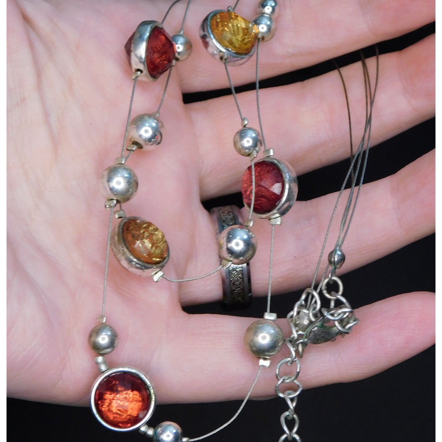 Fall Celestial Floating Gem LayeredNecklace