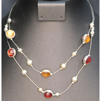 Fall Celestial Floating Gem LayeredNecklace