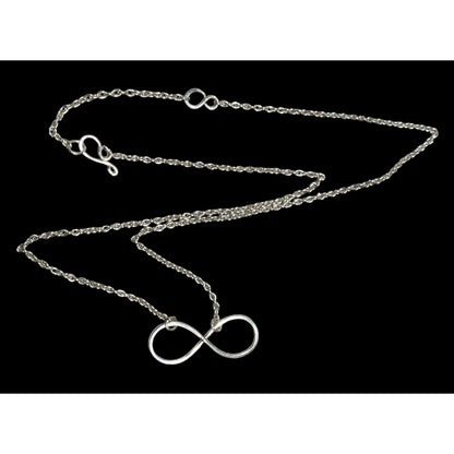 Dainty Infinity Pendant Silver Tone Necklace