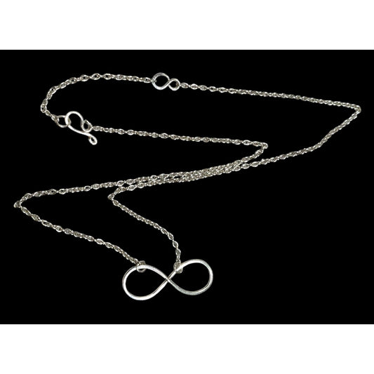 Dainty Infinity Pendant Silver Tone Necklace