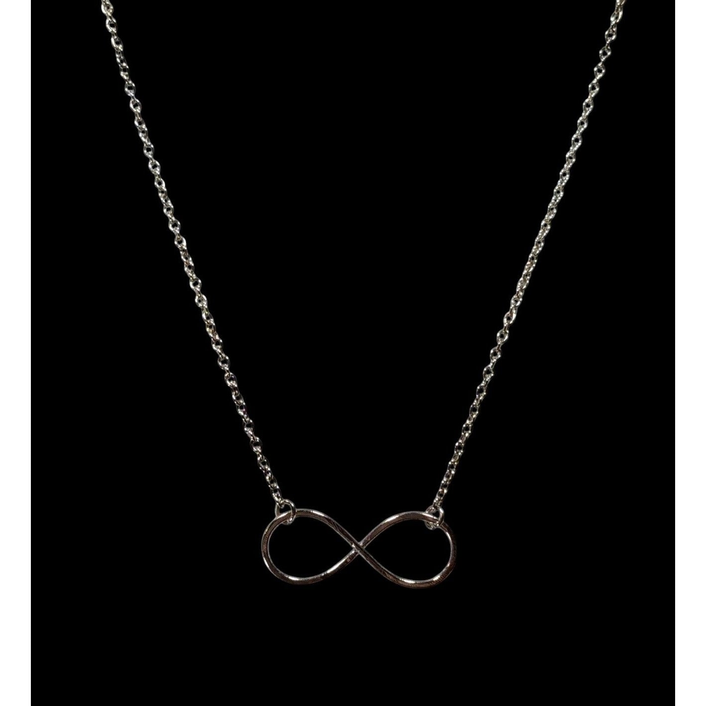 Dainty Infinity Pendant Silver Tone Necklace