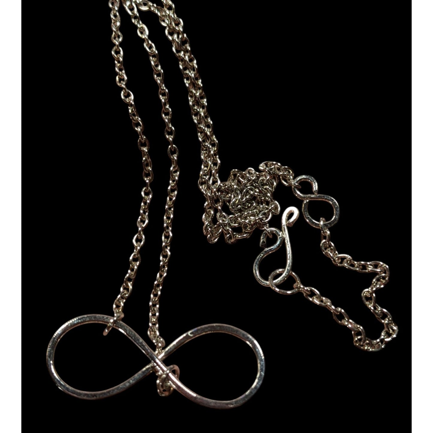 Dainty Infinity Pendant Silver Tone Necklace