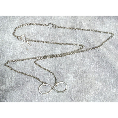 Dainty Infinity Pendant Silver Tone Necklace