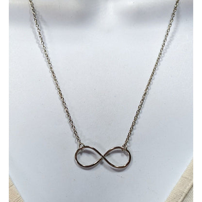 Dainty Infinity Pendant Silver Tone Necklace