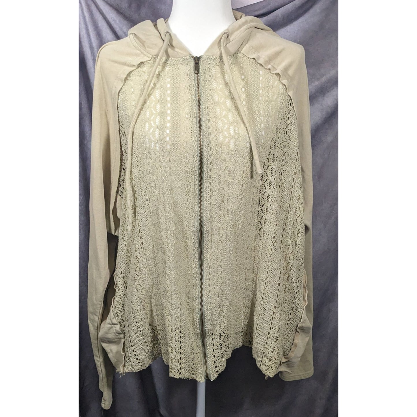 Oli & Hali Safe Lace Comfort Full Zip Hoodie Size Small