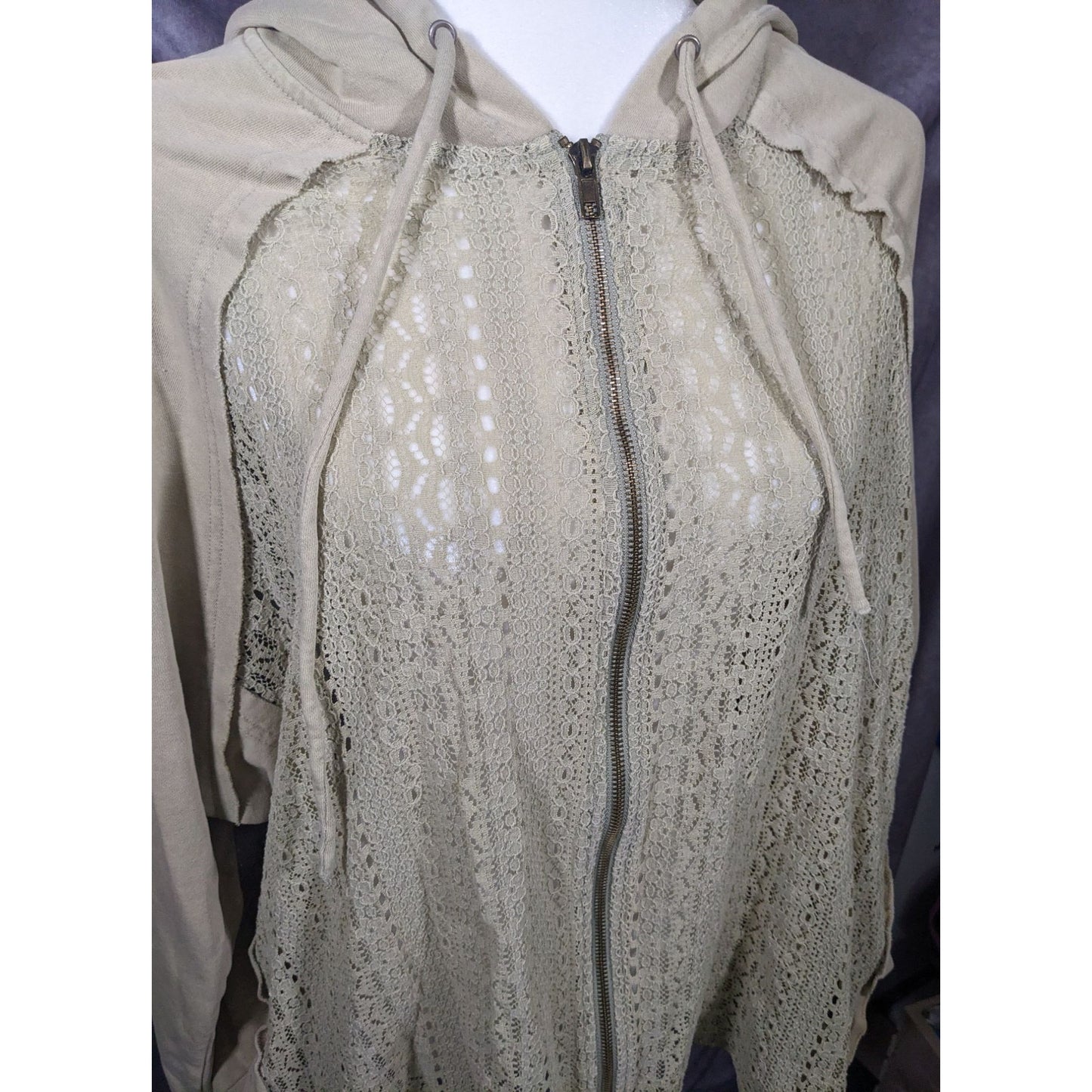 Oli & Hali Safe Lace Comfort Full Zip Hoodie Size Small