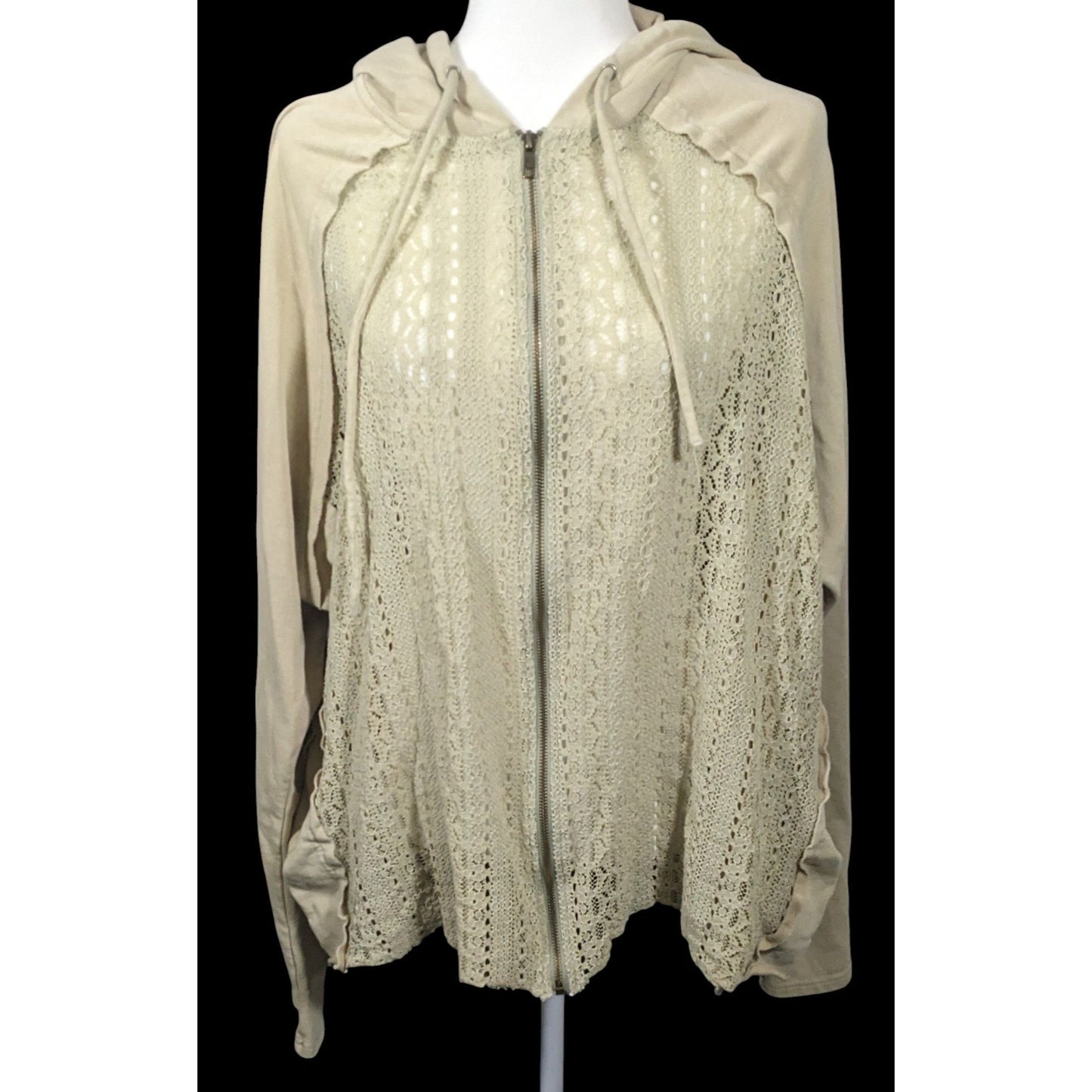 Oli & Hali Safe Lace Comfort Full Zip Hoodie Size Small