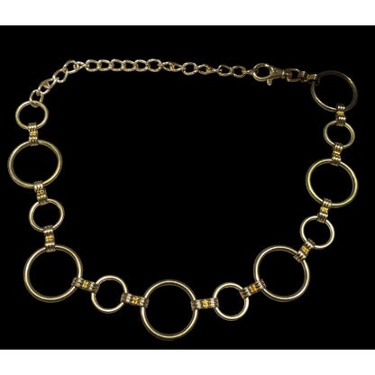 Vintage Glam Chunky Ring Chain Gold Tone Necklace