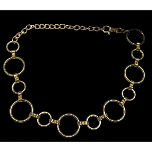 Vintage Glam Chunky Ring Chain Gold Tone Necklace