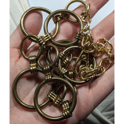 Vintage Glam Chunky Ring Chain Gold Tone Necklace