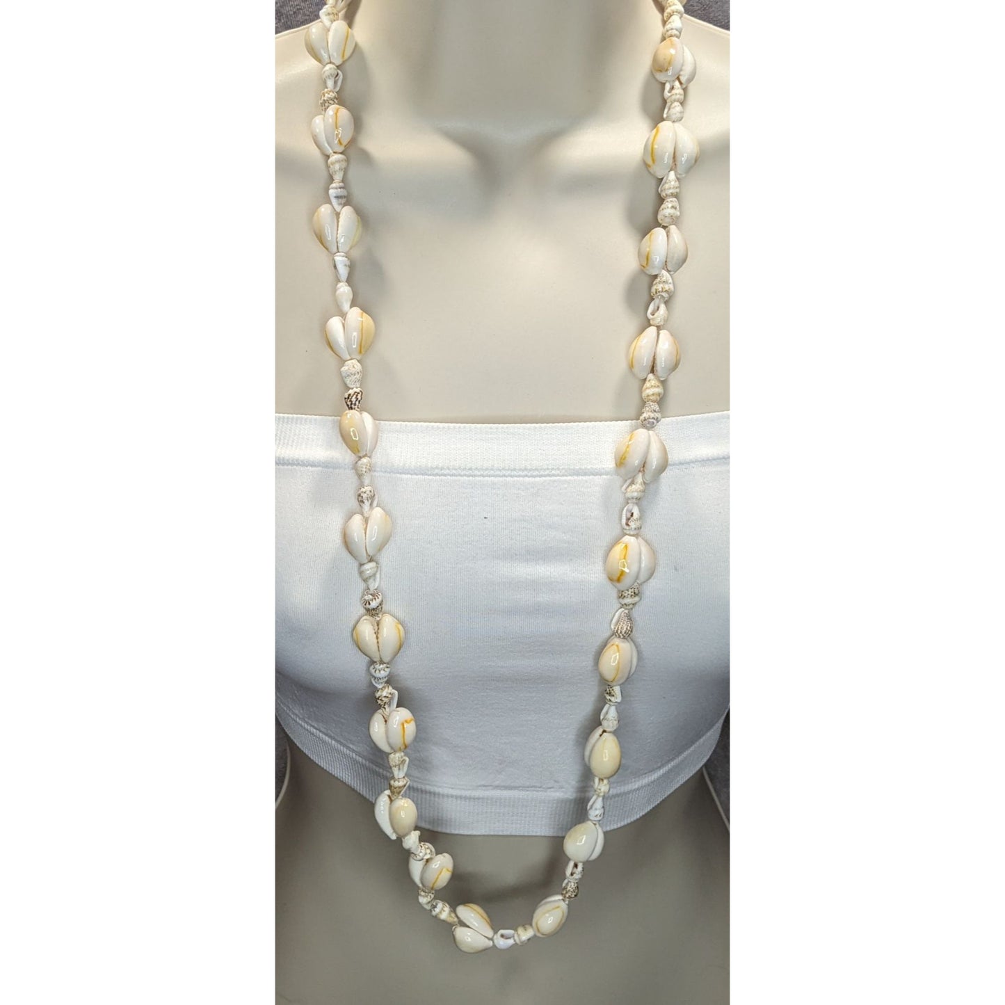 Cowrie Shell Necklace Cream Beachy Mermaidcore Summer Coastal Jewelry