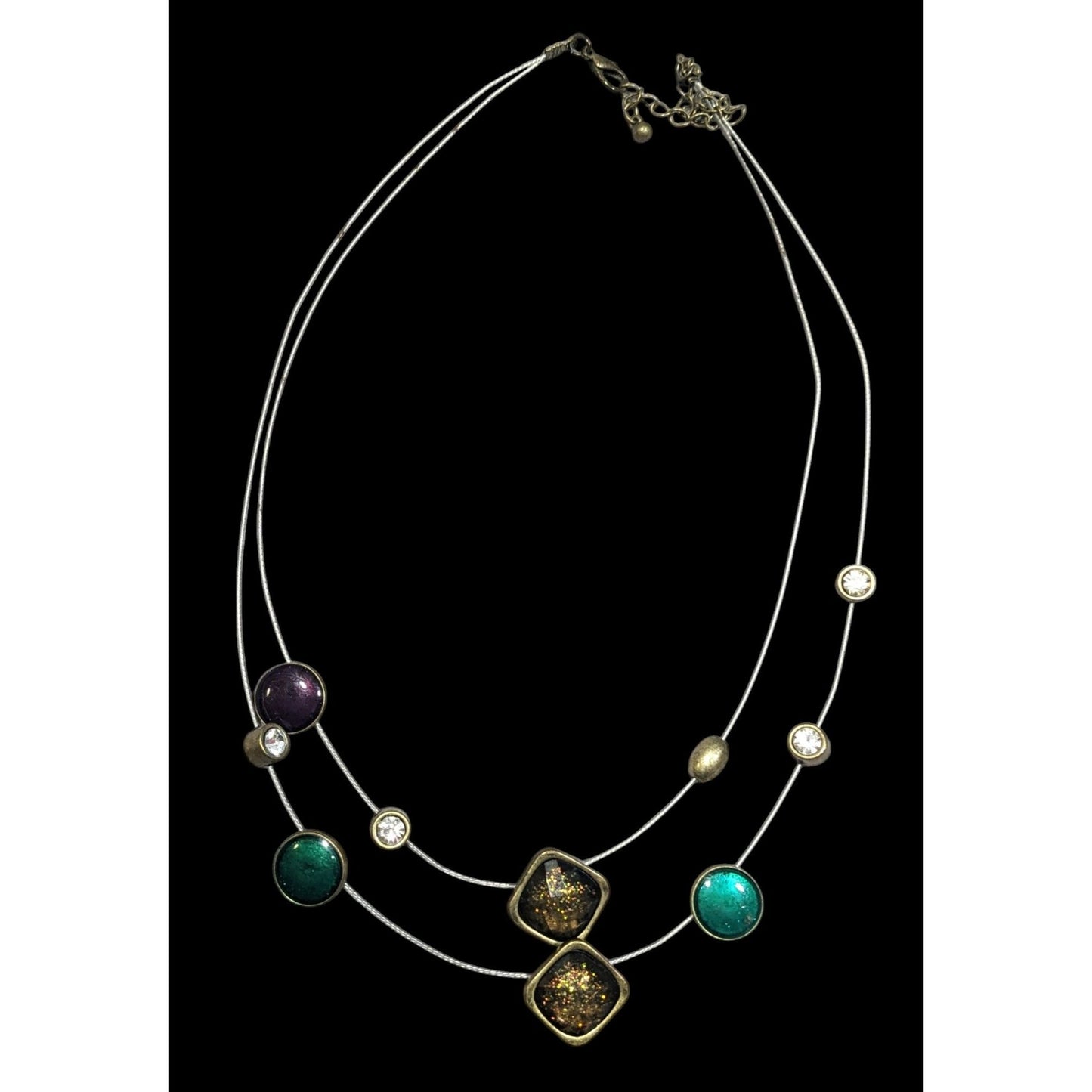 Whimsical Glitter Metallic Floating Necklace