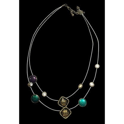 Whimsical Glitter Metallic Floating Necklace