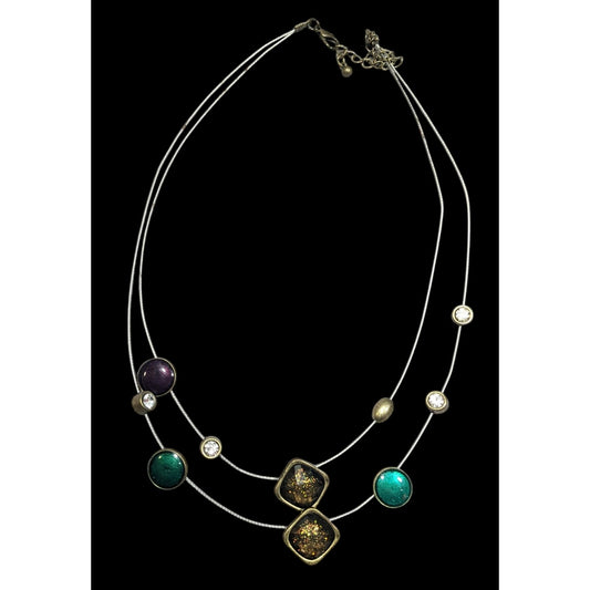 Whimsical Glitter Metallic Floating Necklace