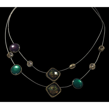 Whimsical Glitter Metallic Floating Necklace