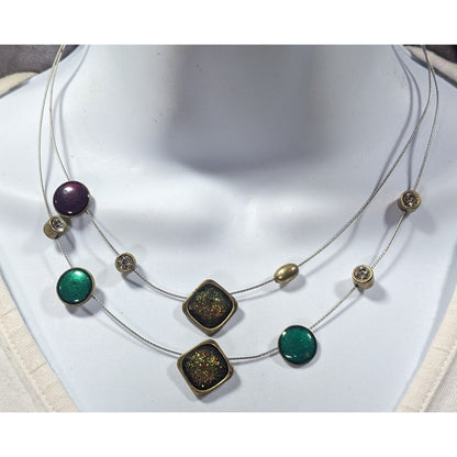 Whimsical Glitter Metallic Floating Necklace