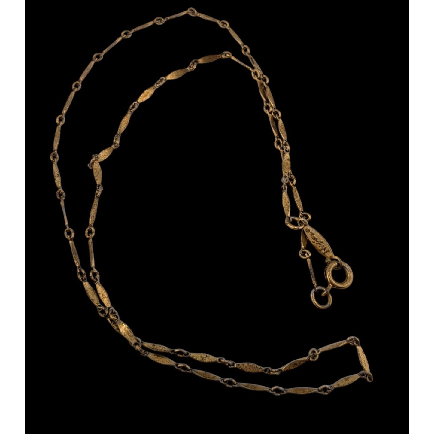 Vintage Minimalist Napier Dapped Link 16-Inch Necklace With Spring Ring Clasp
