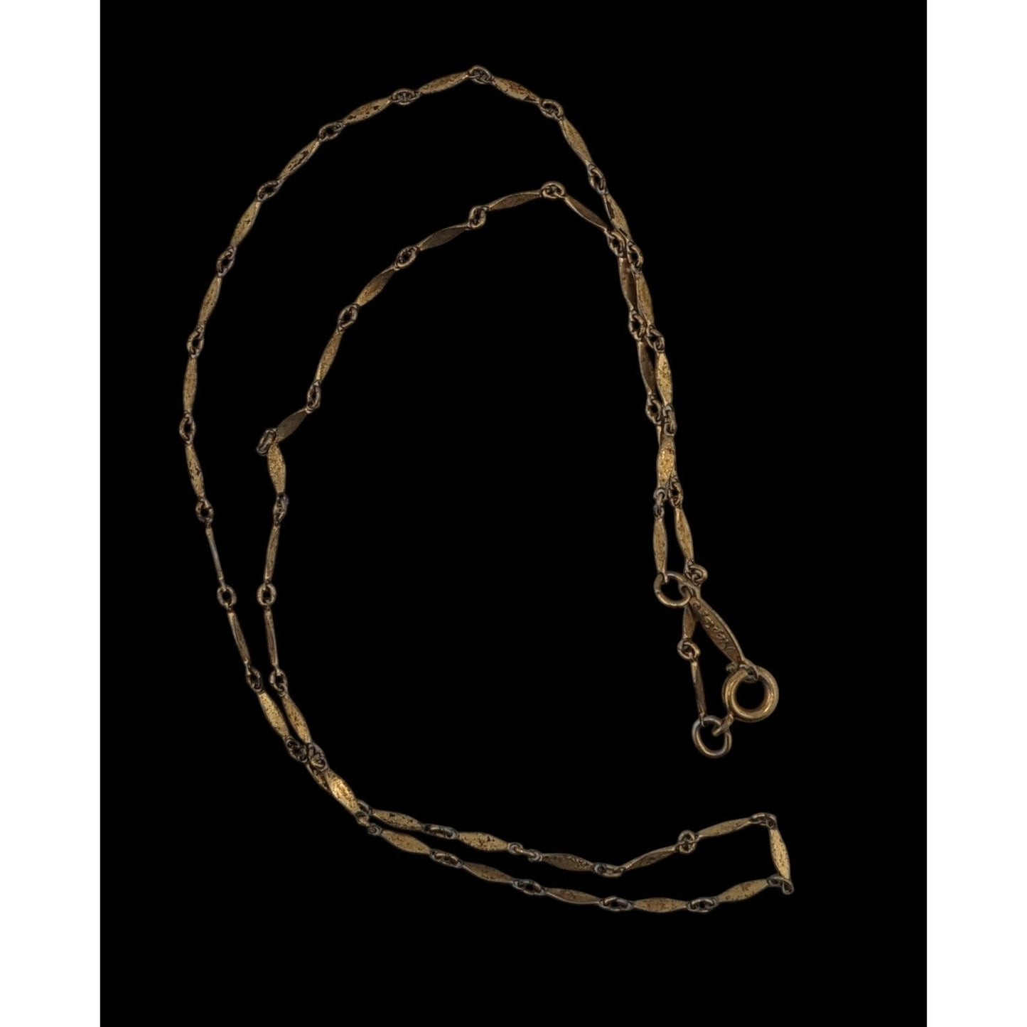 Vintage Minimalist Napier Dapped Link 16-Inch Necklace With Spring Ring Clasp