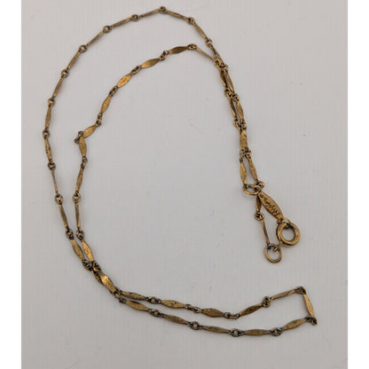 Vintage Minimalist Napier Dapped Link 16-Inch Necklace With Spring Ring Clasp