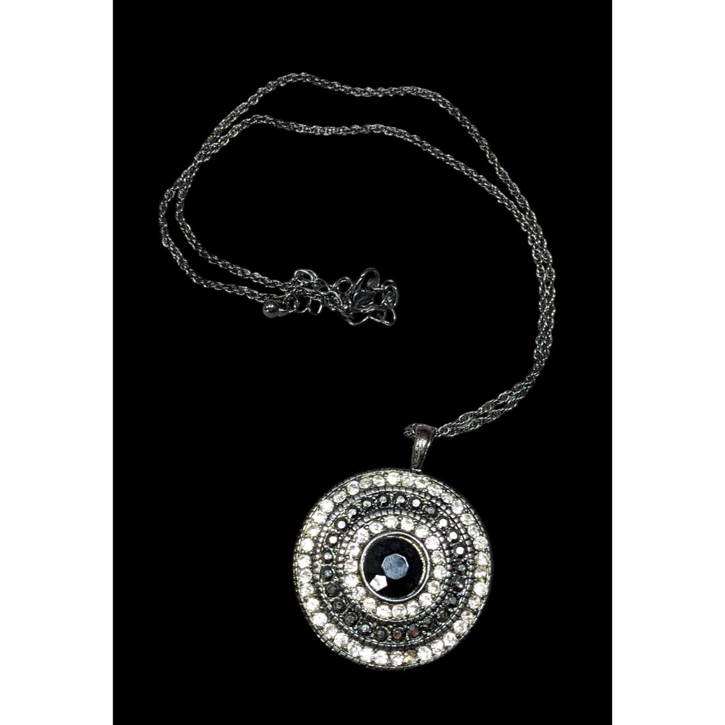 Bohemian Glam Rhinestone Medallion Pendant Necklace