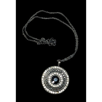 Bohemian Glam Rhinestone Medallion Pendant Necklace