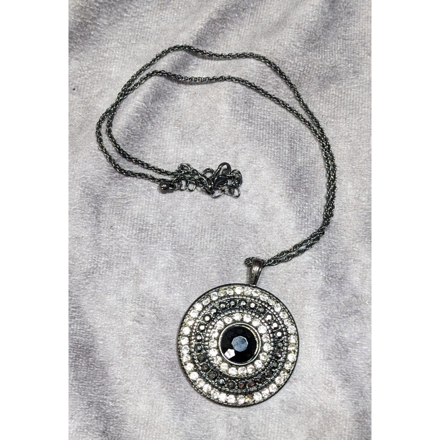 Bohemian Glam Rhinestone Medallion Pendant Necklace