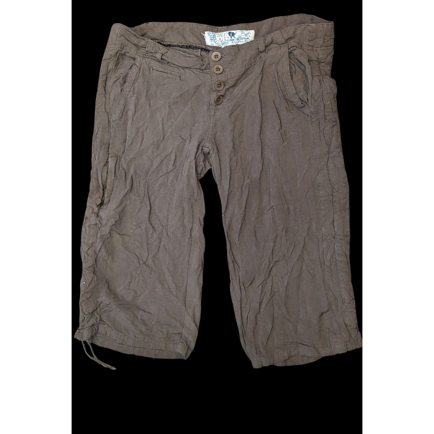 Vintage 90s Jolt Brown Capri Pants Y2K Cropped Pants Retro Summer Casual Low Rise