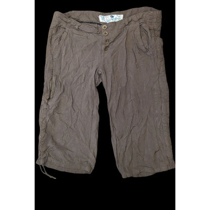 Vintage 90s Jolt Brown Capri Pants Y2K Cropped Pants Retro Summer Casual Low Rise