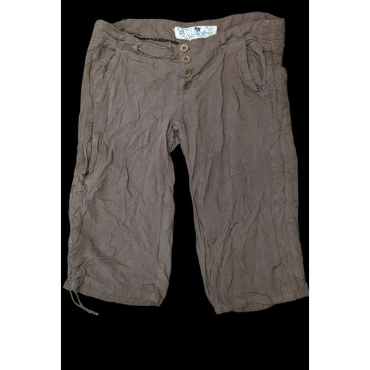 Vintage 90s Jolt Brown Capri Pants Y2K Cropped Pants Retro Summer Casual Low Rise