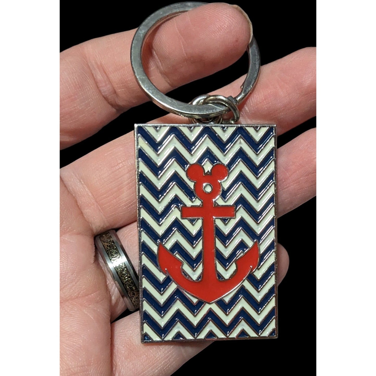 Disney Cruise Line Chevron Anchor Keychain