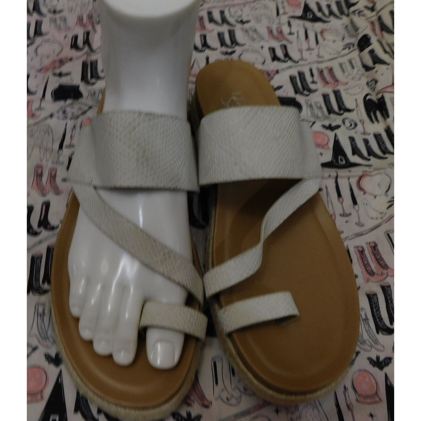 Franco Sarto White Brealyn Sandals/Slides