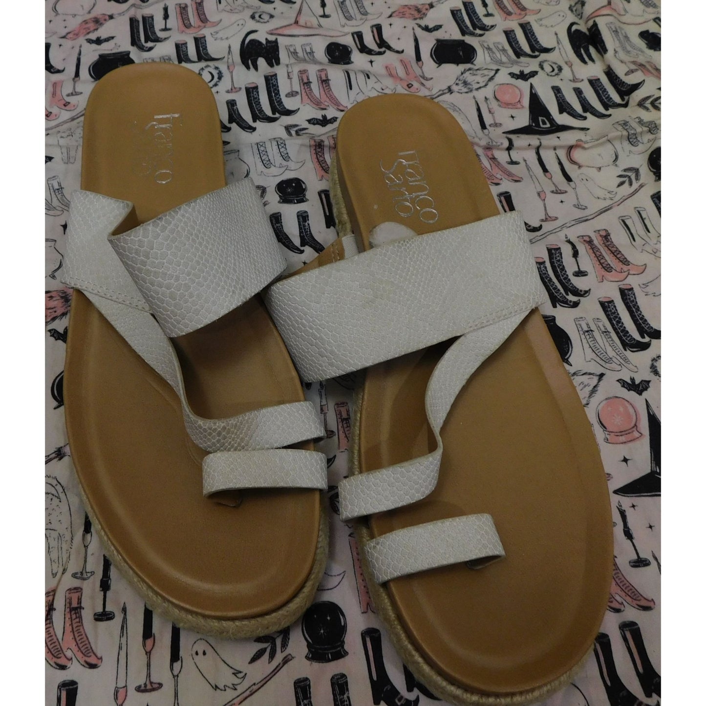 Franco Sarto White Brealyn Sandals/Slides