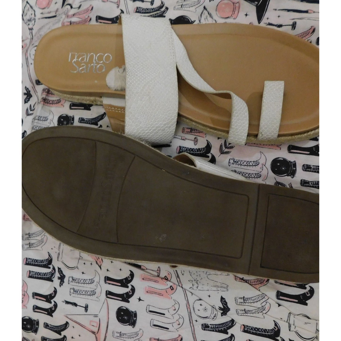 Franco Sarto White Brealyn Sandals/Slides