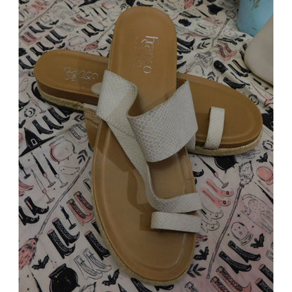 Franco Sarto White Brealyn Sandals/Slides
