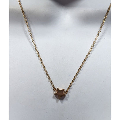 Minimalist Gold Tone Star Pendant Necklace