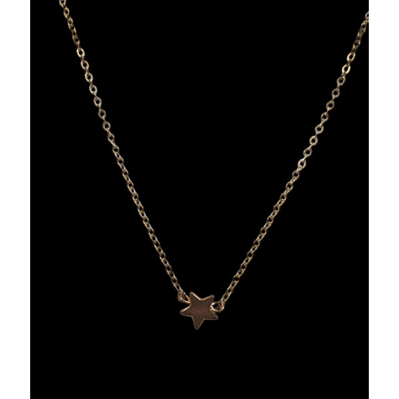 Minimalist Gold Tone Star Pendant Necklace