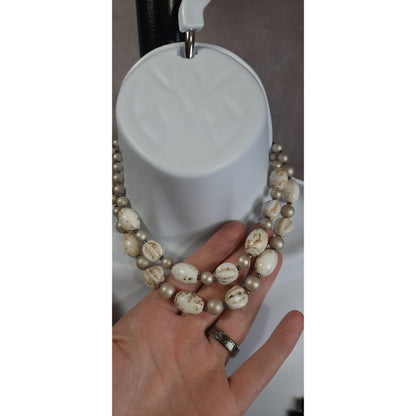 Vintage Boho Chic Double-Strand Neutral Tone Necklace