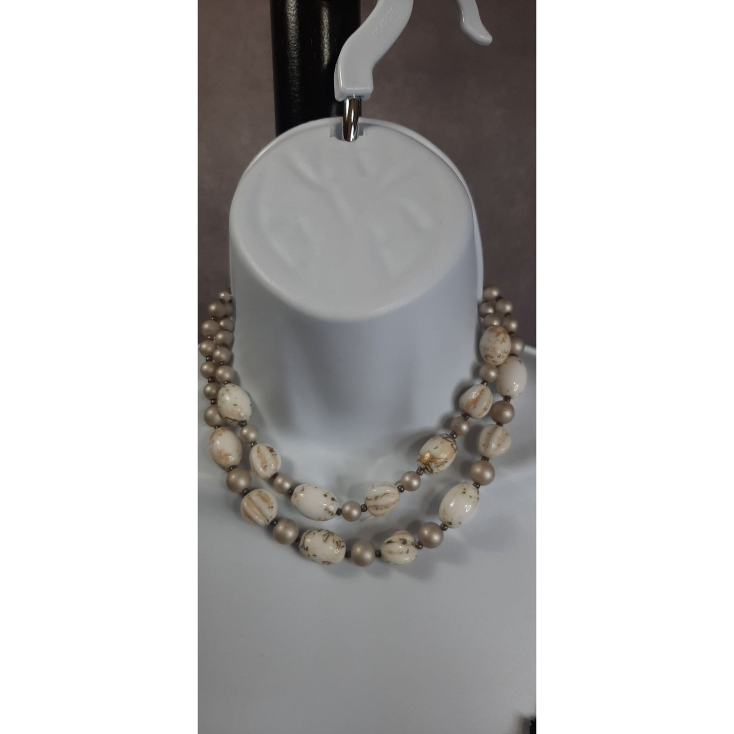 Vintage Boho Chic Double-Strand Neutral Tone Necklace