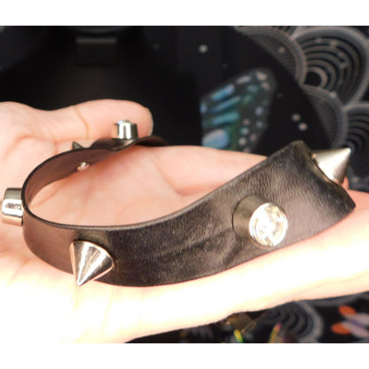 Gothic Spike And Gem Studded Faux Leather Choker