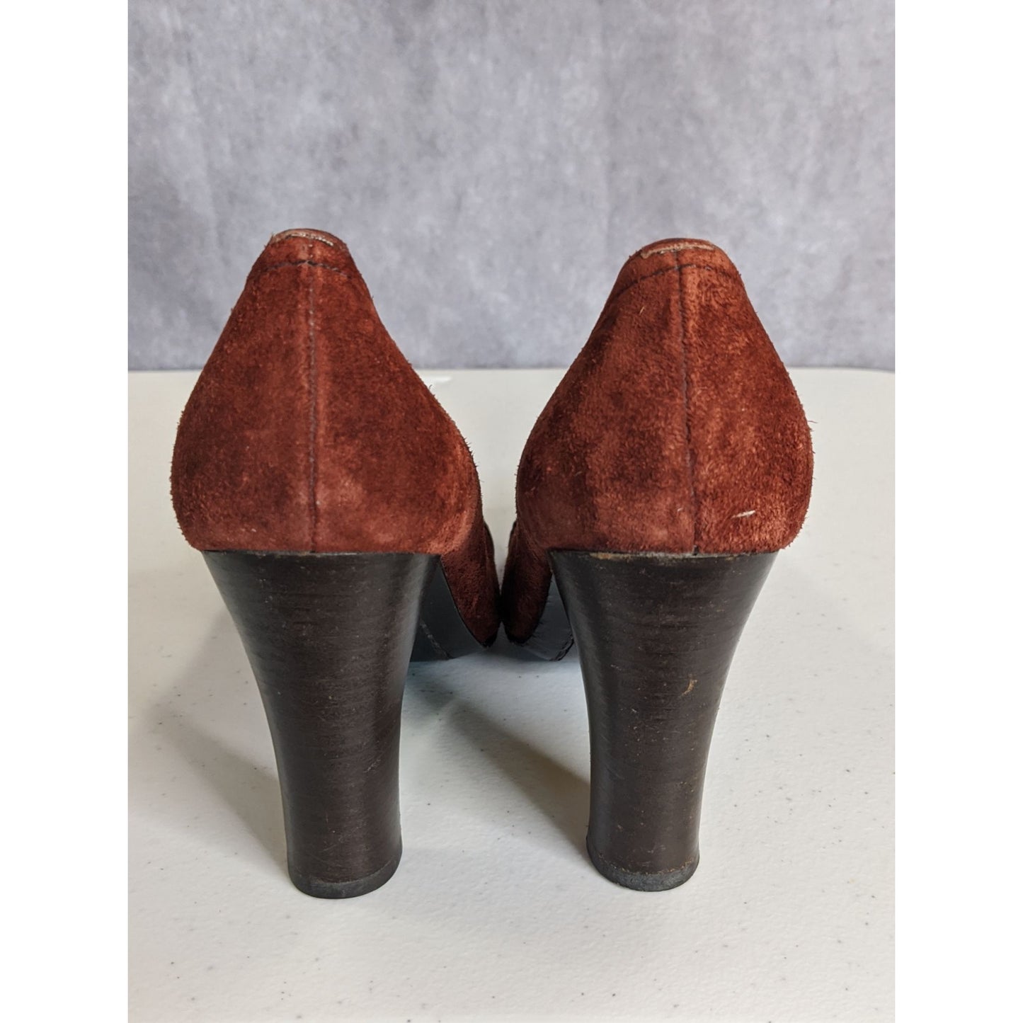 Michael Michael Kors Burnt Sienna Suede Heels With Gold Detail
