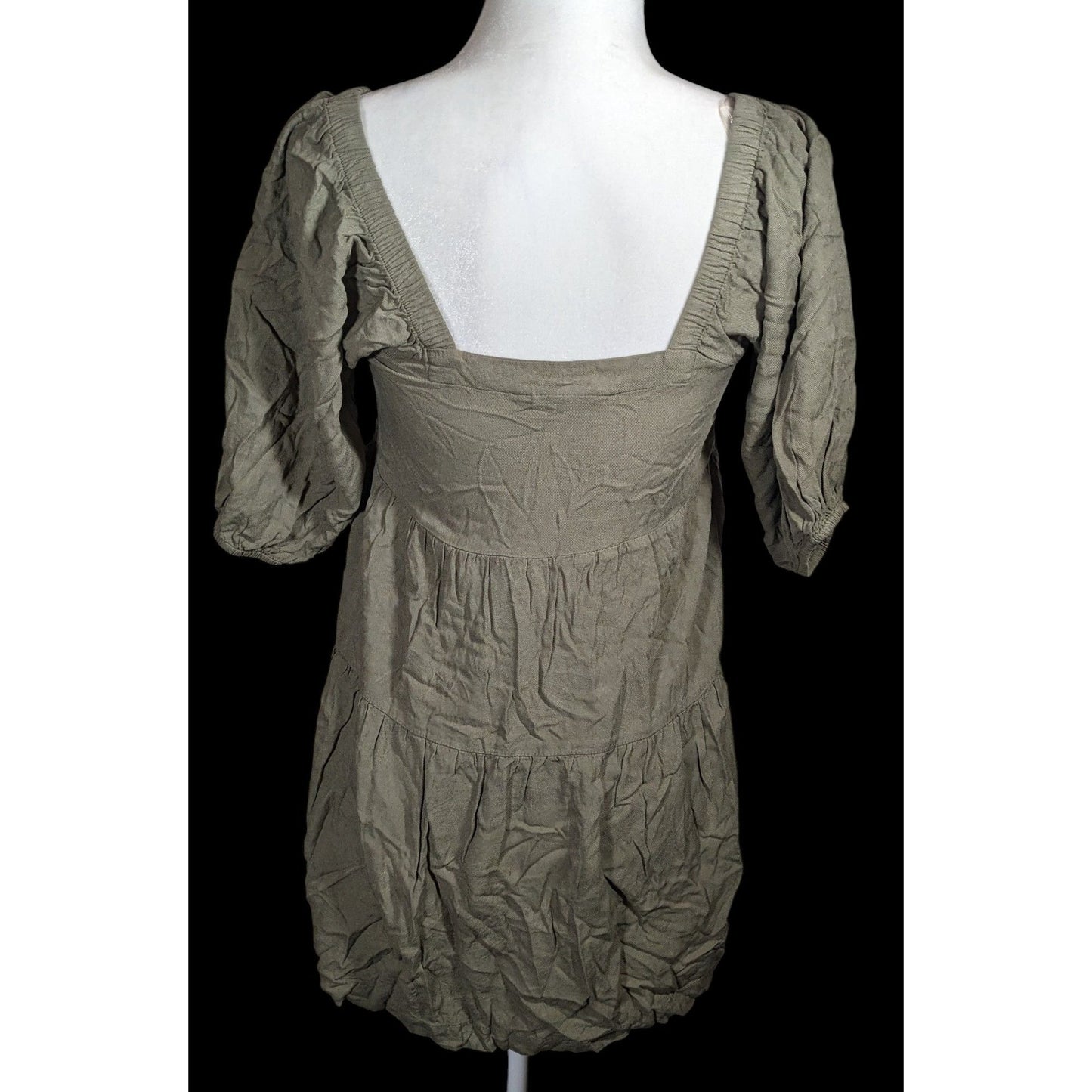 Beyond Words Bohemian Muted Olive Peasant Top