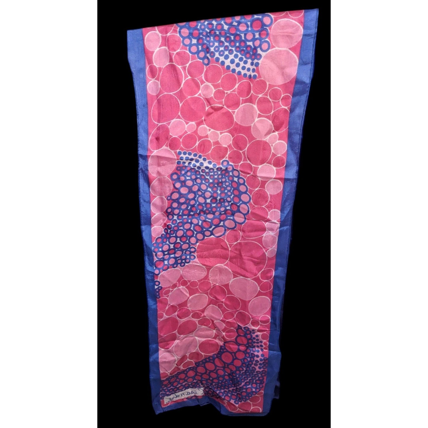 Vintage Cesandre Paris Pink And Purple Abstract Bubble Scarf