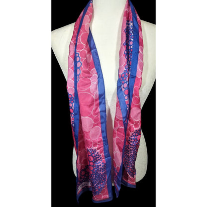 Vintage Cesandre Paris Pink And Purple Abstract Bubble Scarf