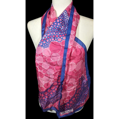 Vintage Cesandre Paris Pink And Purple Abstract Bubble Scarf