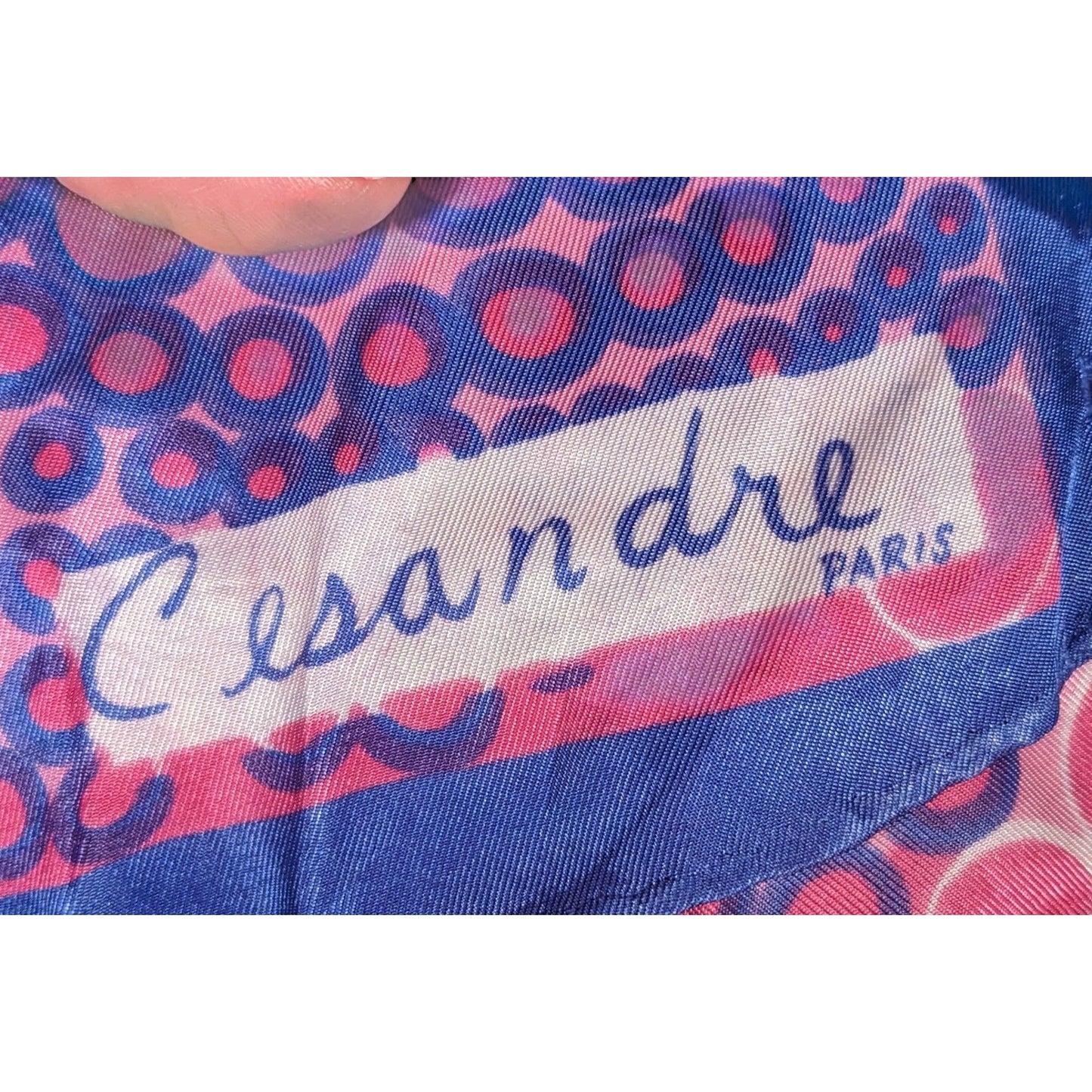 Vintage Cesandre Paris Pink And Purple Abstract Bubble Scarf